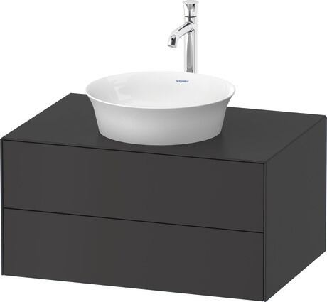 Console vanity unit wall-mounted, WT498505858 Graphite Satin Matt, Lacquer