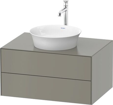 Console vanity unit wall-mounted, WT498509292 Stone grey Satin Matt, Lacquer