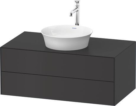 Console vanity unit wall-mounted, WT498605858 Graphite Satin Matt, Lacquer