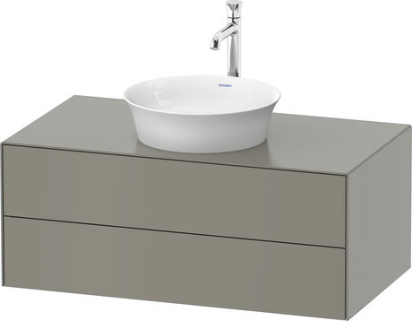 Console vanity unit wall-mounted, WT498609292 Stone grey Satin Matt, Lacquer