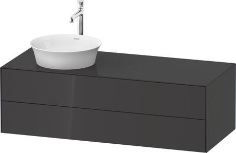 Console vanity unit wall-mounted, WT4987LH1H1 Graphite High Gloss, Lacquer