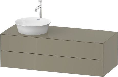 Console vanity unit wall-mounted, WT4987LH2H2 Stone grey High Gloss, Lacquer