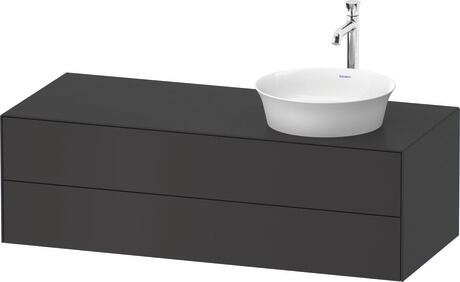 Console vanity unit wall-mounted, WT4987R5858 Graphite Satin Matt, Lacquer