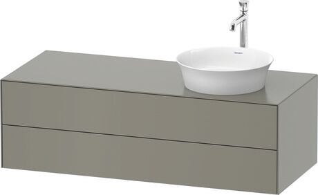 Console vanity unit wall-mounted, WT4987R9292 Stone grey Satin Matt, Lacquer