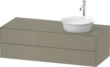 Console vanity unit wall-mounted, WT4987RH2H2 Stone grey High Gloss, Lacquer