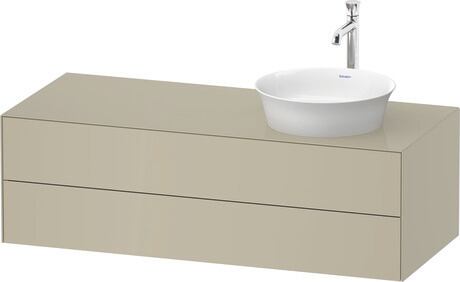 Console vanity unit wall-mounted, WT4987RH3H3 taupe High Gloss, Lacquer