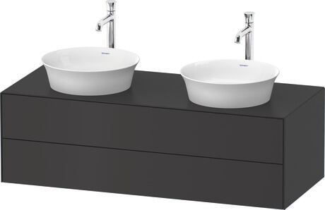 Console vanity unit wall-mounted, WT4988B5858 Graphite Satin Matt, Lacquer