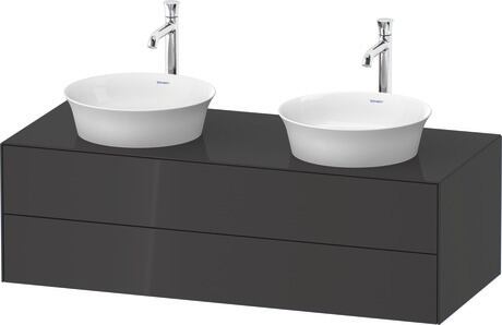 Console vanity unit wall-mounted, WT4988BH1H1 Graphite High Gloss, Lacquer