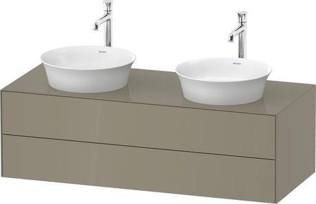 Console vanity unit wall-mounted, WT4988BH2H2 Stone grey High Gloss, Lacquer