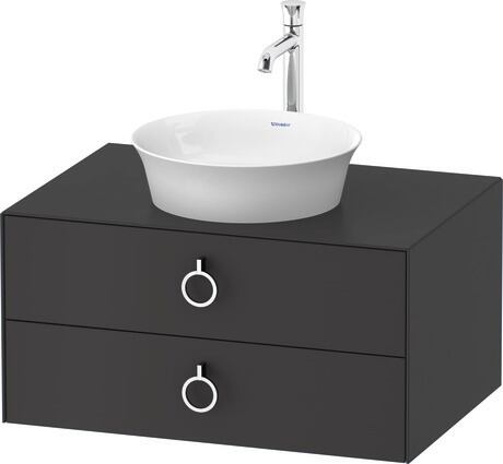 Console vanity unit wall-mounted, WT499005858 Graphite Satin Matt, Lacquer