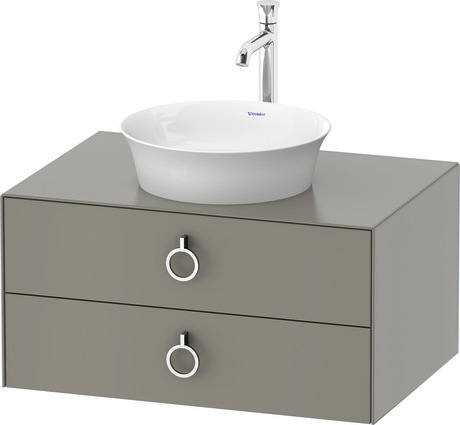 Console vanity unit wall-mounted, WT499009292 Stone grey Satin Matt, Lacquer