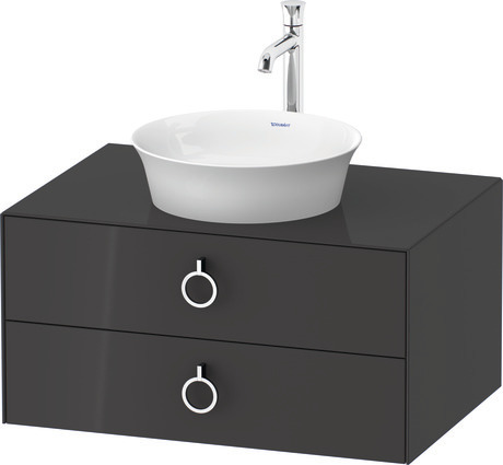 Console vanity unit wall-mounted, WT49900H1H1 Graphite High Gloss, Lacquer