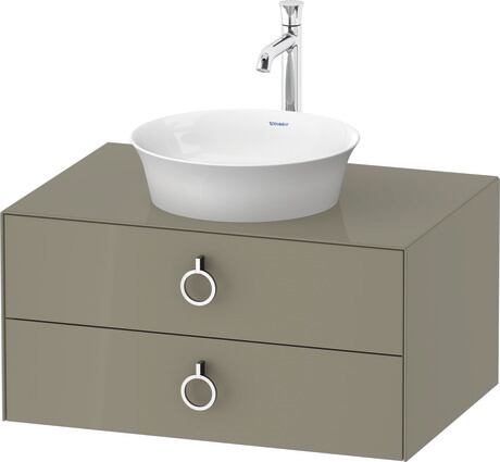 Console vanity unit wall-mounted, WT49900H2H2 Stone grey High Gloss, Lacquer