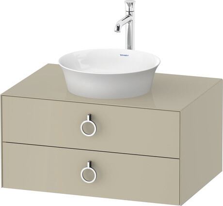 Console vanity unit wall-mounted, WT49900H3H3 taupe High Gloss, Lacquer