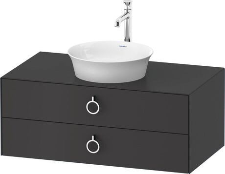 Console vanity unit wall-mounted, WT499105858 Graphite Satin Matt, Lacquer