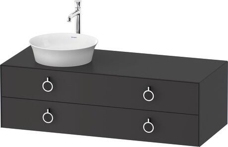 Console vanity unit wall-mounted, WT4992L5858 Graphite Satin Matt, Lacquer