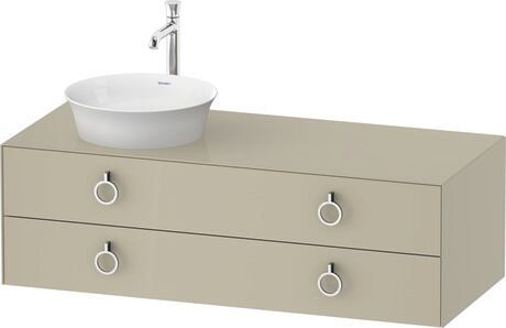 Console vanity unit wall-mounted, WT4992LH3H3 taupe High Gloss, Lacquer