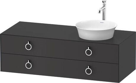 Console vanity unit wall-mounted, WT4992R5858 Graphite Satin Matt, Lacquer