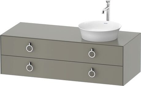 Console vanity unit wall-mounted, WT4992R9292 Stone grey Satin Matt, Lacquer