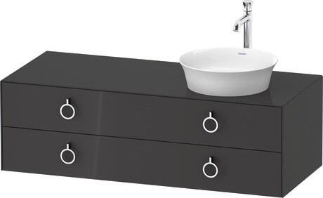 Console vanity unit wall-mounted, WT4992RH1H1 Graphite High Gloss, Lacquer