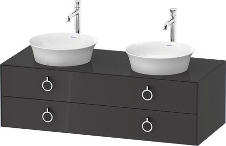 Console vanity unit wall-mounted, WT4993BH1H1 Graphite High Gloss, Lacquer