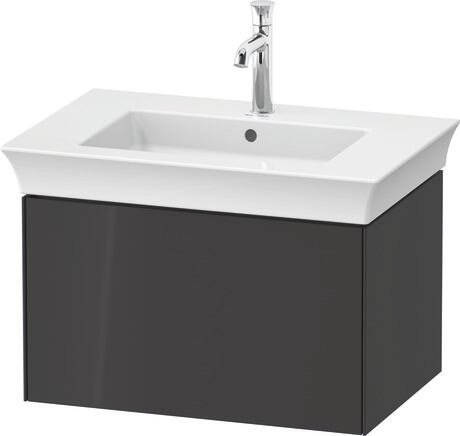 Vanity unit wall-mounted, WT42410H1H1 Graphite High Gloss, Lacquer