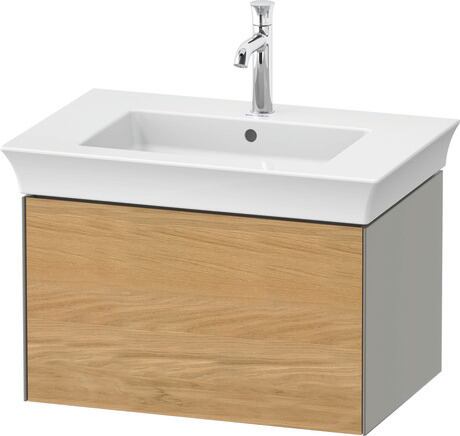 Vanity unit wall-mounted, WT42410H592 Front: Natural oak Matt, Solid wood, Corpus: Stone grey Satin Matt, Lacquer