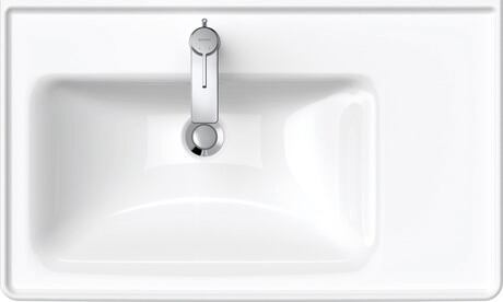 Washbasin, 2369800000 White High Gloss, Rectangular, Number of washing areas: 1 Left, Number of faucet holes per wash area: 1 Middle