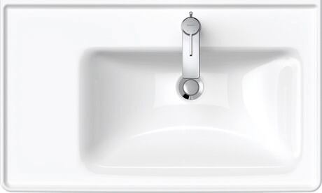 Washbasin, 2370800000 White High Gloss, Rectangular, Number of washing areas: 1 Right, Number of faucet holes per wash area: 1 Middle