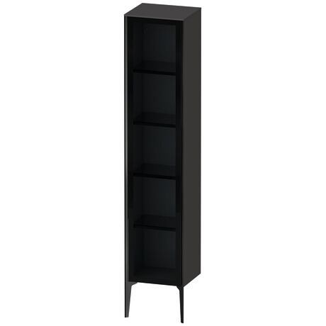 Tall cabinet, XV1375LB280 Hinge position: Left, Front: Parsol grey, Corpus: Graphite Super Matt, Decor, Profile colour: Black, Profile: Black