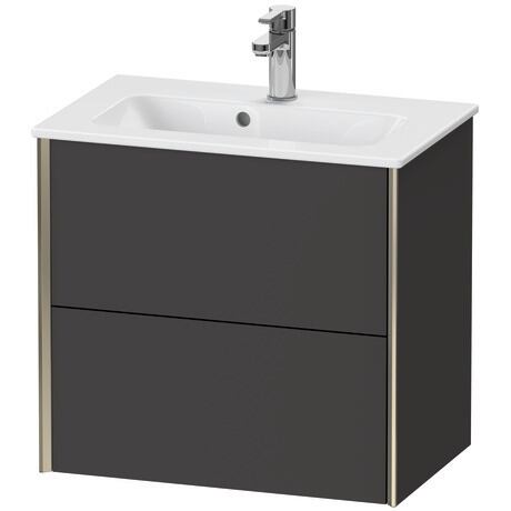 Vanity unit wall-mounted, XV41780B180 Graphite Super Matt, Decor, Profile: Champagne