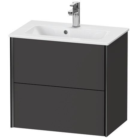 Vanity unit wall-mounted, XV41780B280 Graphite Super Matt, Decor, Profile: Black