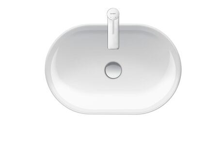 Washbowl, 2372600070 White High Gloss, Half oval, Number of washing areas: 1 Middle