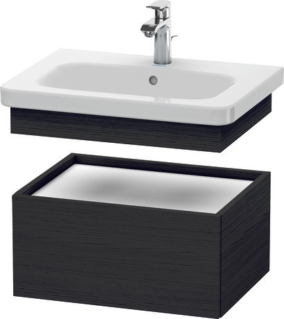 Szafka dolna do konsoli, DS628001616 Dąb czarny szkło matowe Dekor
