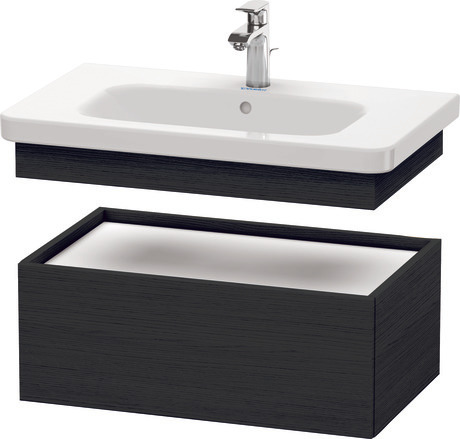 Szafka dolna do konsoli, DS628101616 Dąb czarny szkło matowe Dekor