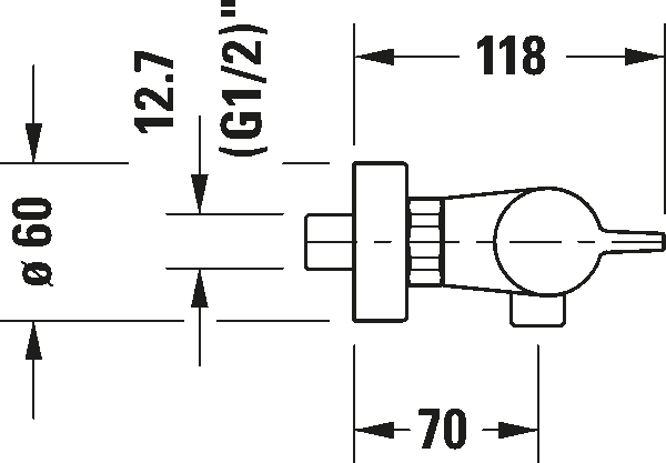 Thermostatic shower mixer for exposed installation, B14220000
