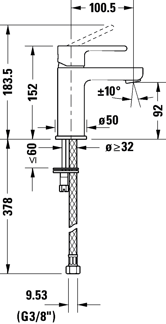 Single lever basin mixer S, B21010002