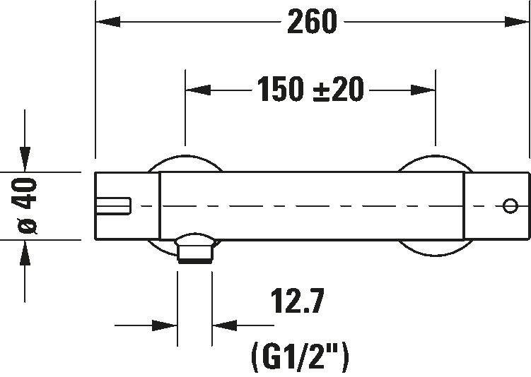 Thermostatic shower mixer for exposed installation, B24220000