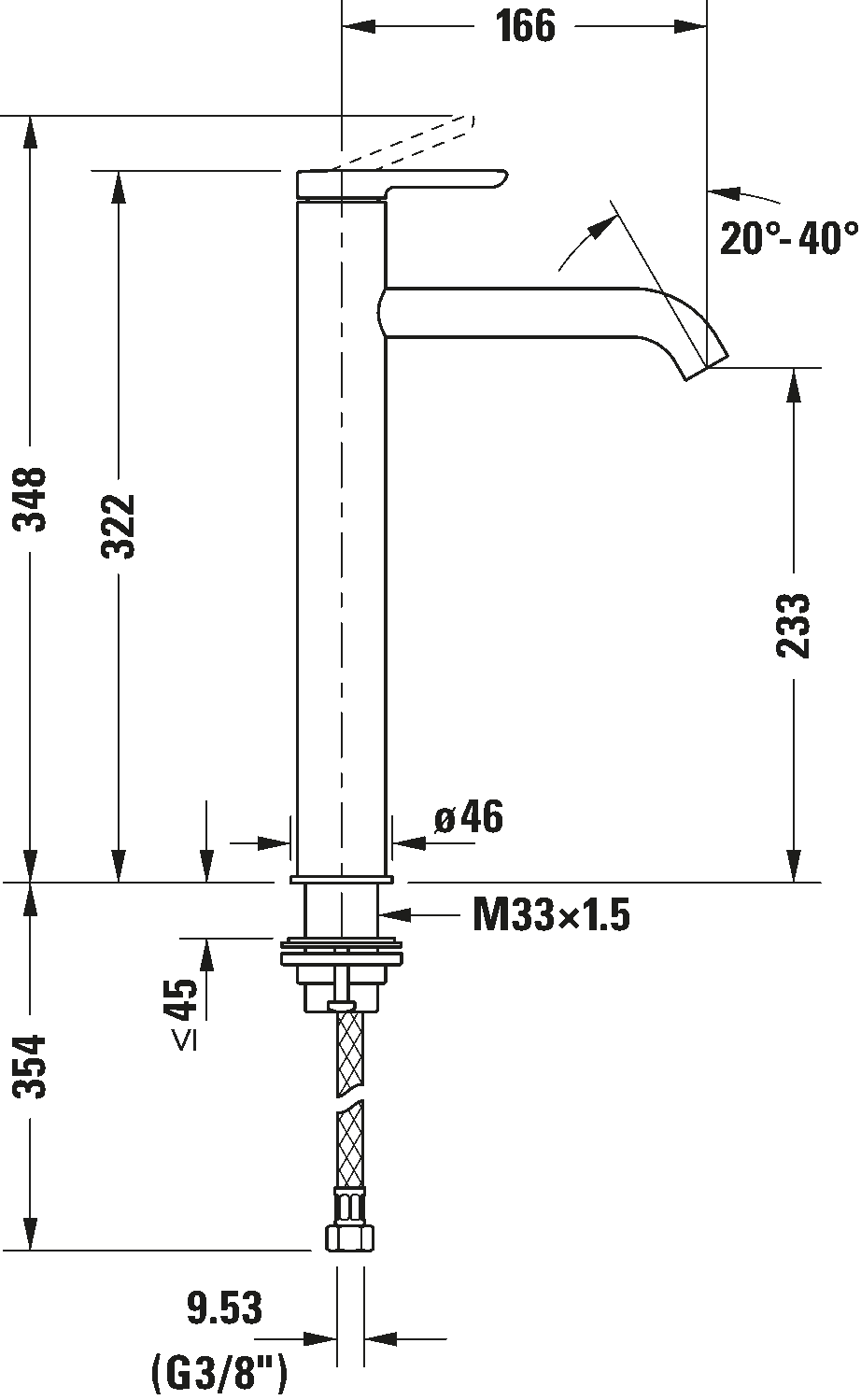Single lever basin mixer XL, C11040002