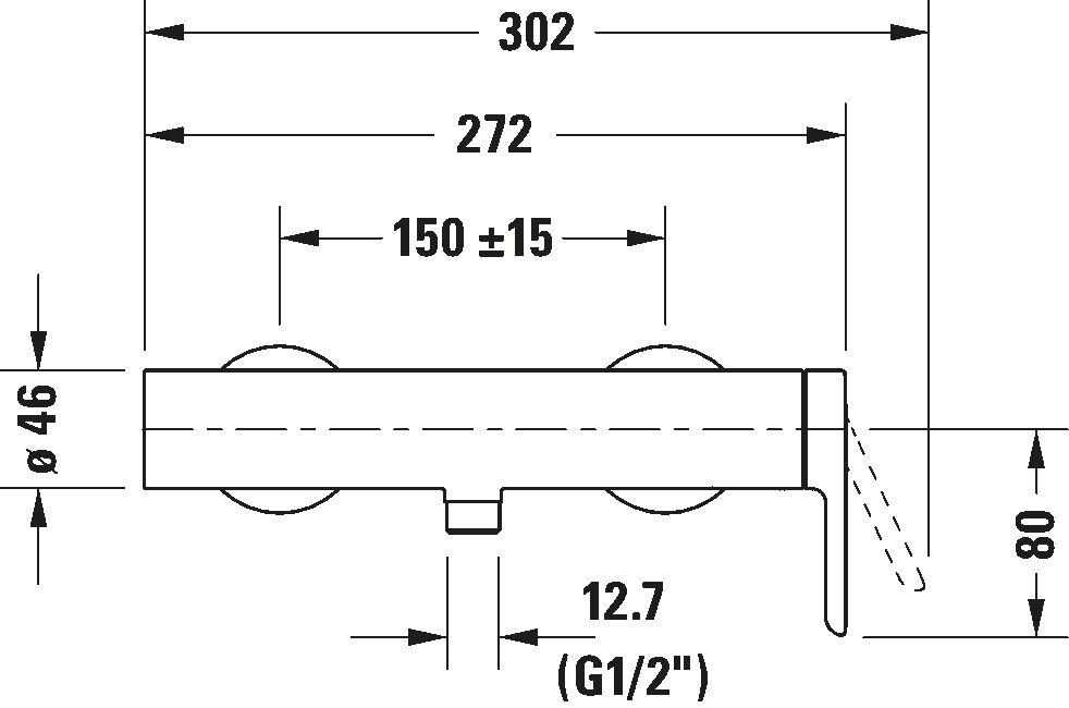 Single lever shower mixer for exposed installation, C14230000
