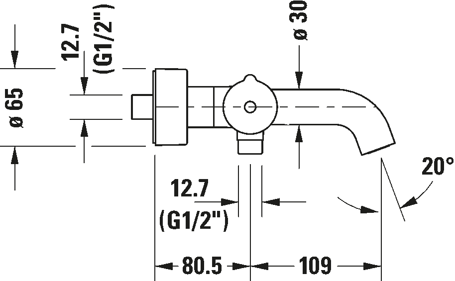 Bathtub thermostat for exposed installation, C15220000