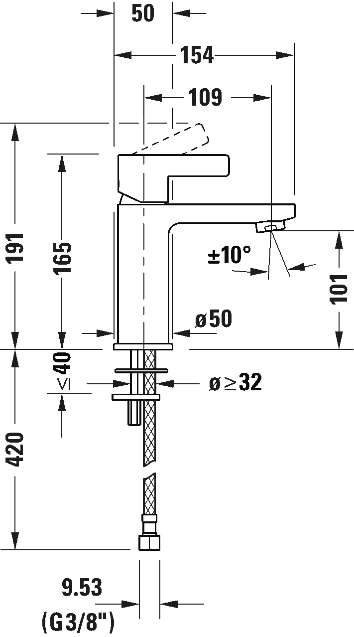 Single lever basin mixer M, DE1020002