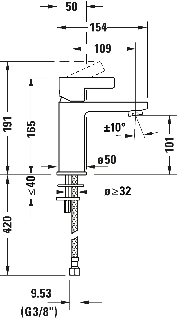 Single lever basin mixer M FreshStart, DE1021002