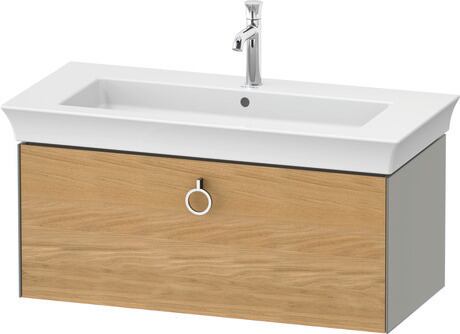 Vanity unit wall-mounted, WT42520H592 Front: Natural oak Matt, Solid wood, Corpus: Stone grey Satin Matt, Lacquer