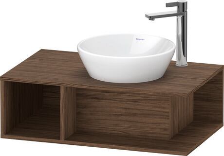 Console vanity unit wall-mounted, DE493802121 Walnut dark Matt, Decor