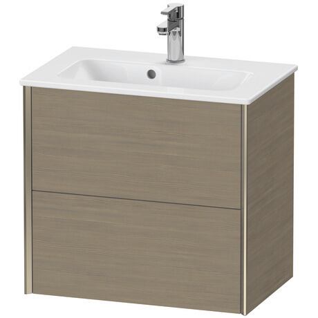 Vanity unit wall-mounted, XV41780B135 Oak terra Matt, Decor, Profile: Champagne