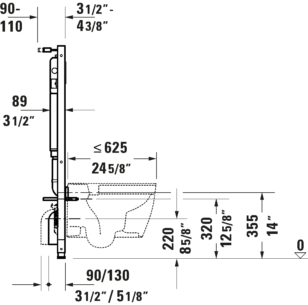 In-Wall Tank & Carrier Standard, WD1022