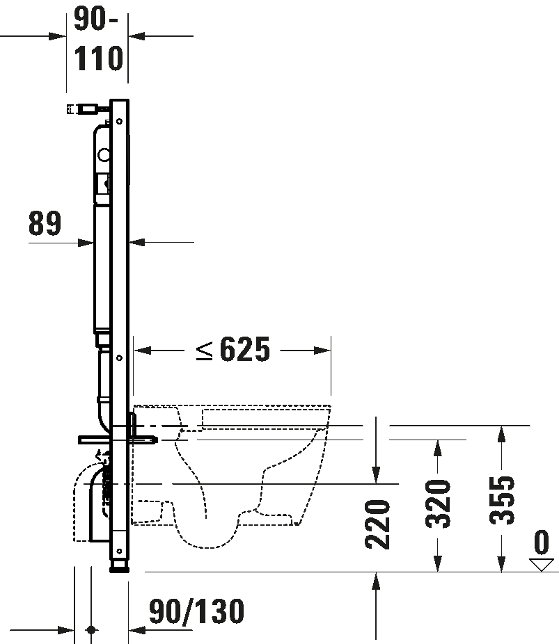Installation element dry installation for WC, WD1023