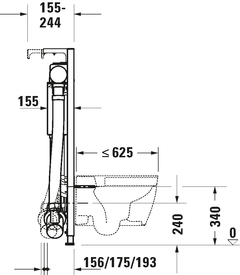 Installation element dry installation for WC, WD1012