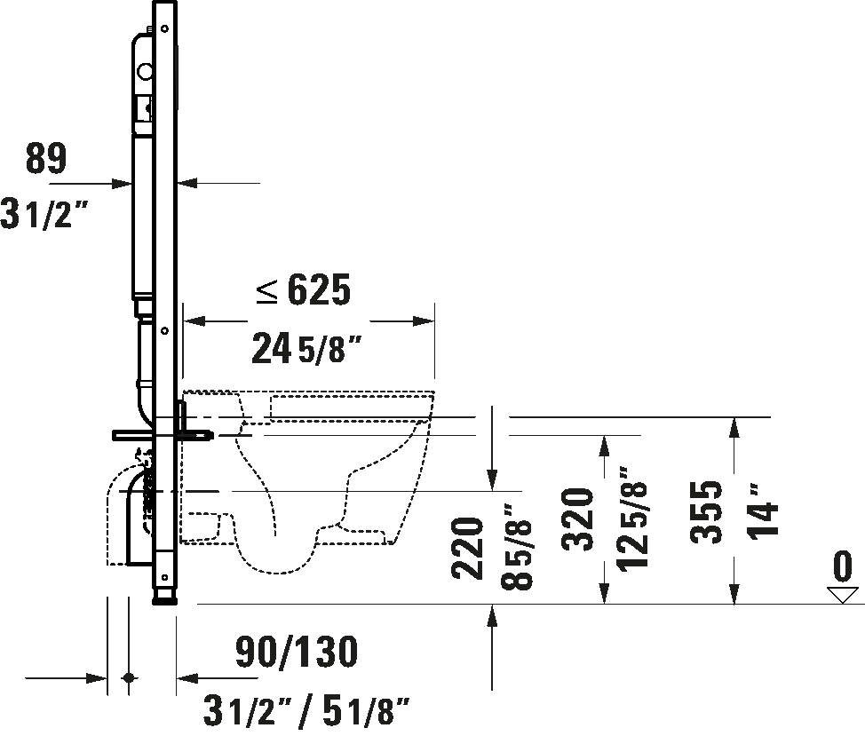 In-Wall Tank & Carrier Standard, WD1022